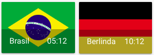 Imagens das bandeiras do Brasil e da Alemanha com os horários em casa país.
